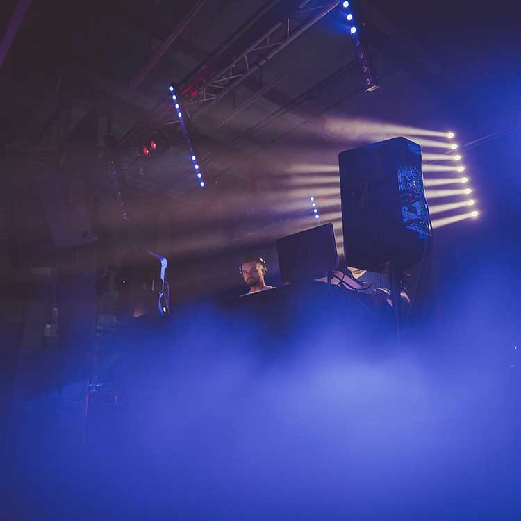 Dj performing at student night